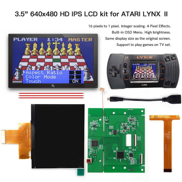 Replacement LCD and HDMI Out Kit for the Atari LYNX 2 - Hispeedido