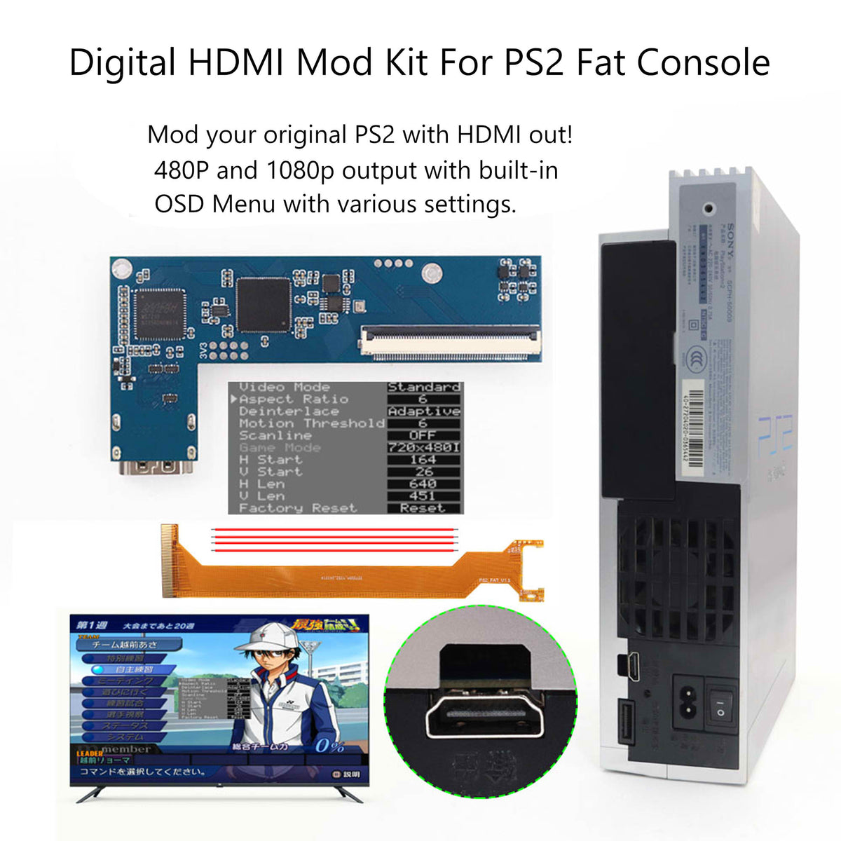Sony PlayStation 2 HDMI Mod Kit - Hispeedido – Retro Game Repair Shop