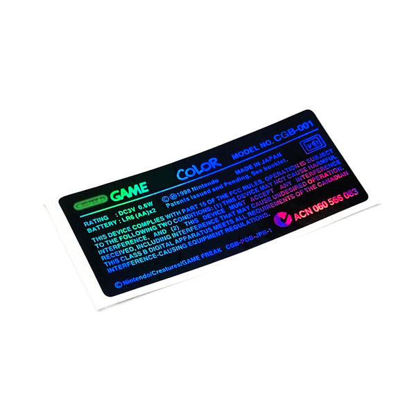 Game Boy Color Holographic Model Label
