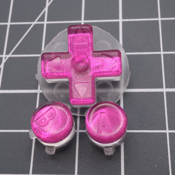 Game Boy Advance Custom Chrome Pink Buttons
