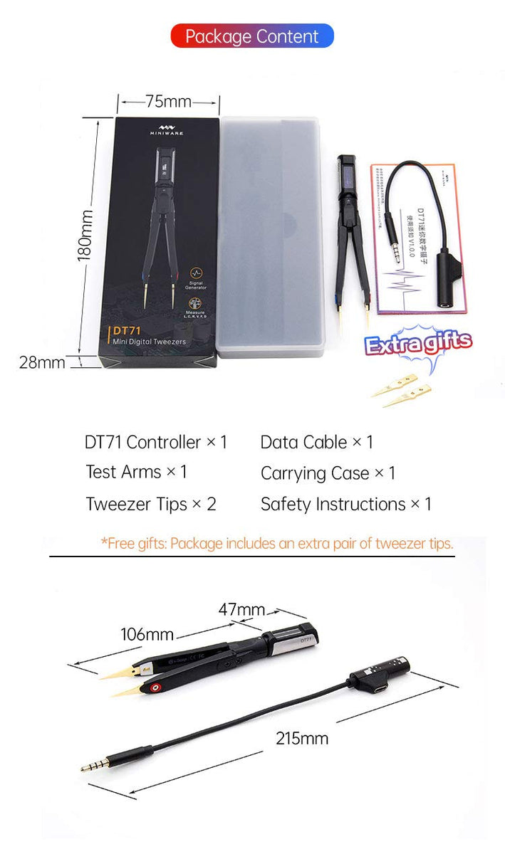 Miniware DT71 Mini Digital Tweezers : ID 4774 : $69.95 : Adafruit  Industries, Unique & fun DIY electronics and kits