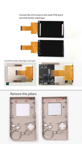 KIT LCD RETROILLUMINAZIONE Pixel GameBoy Color Q5 IPS Per Console - Foto 9