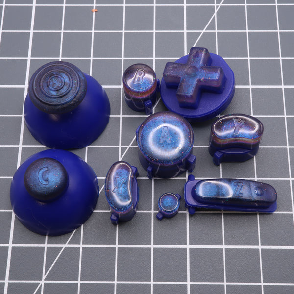 Lab Fifteen GameCube Custom Buttons Cosmic Blue