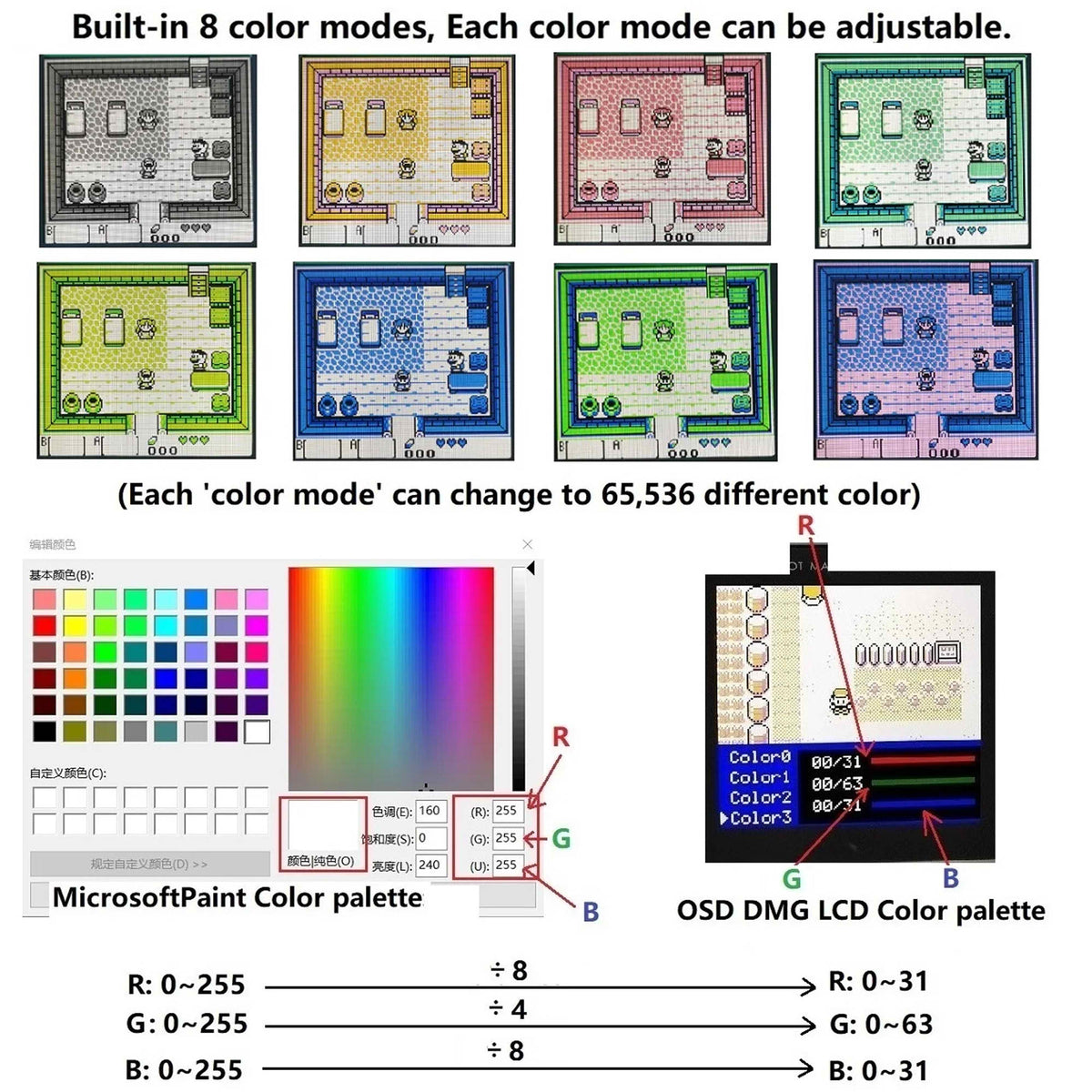 Game Boy Pocket Q5 LCD Kit with Color Changing Logo - Hispeedido ...