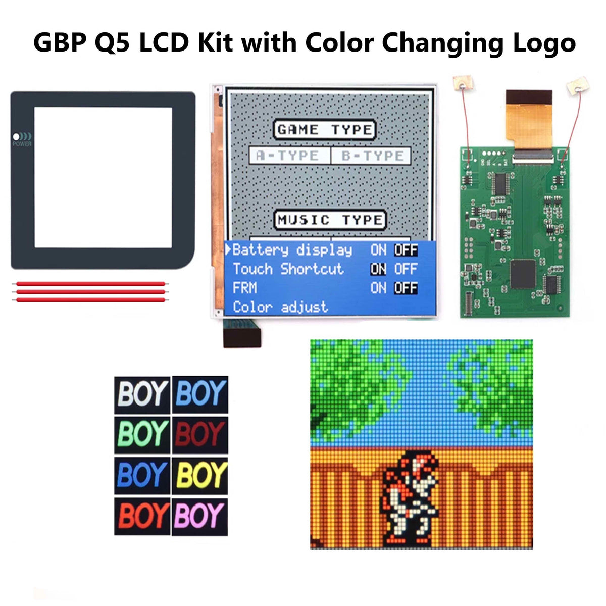 Game Boy Pocket Q5 LCD Kit with Color Changing Logo - Hispeedido ...