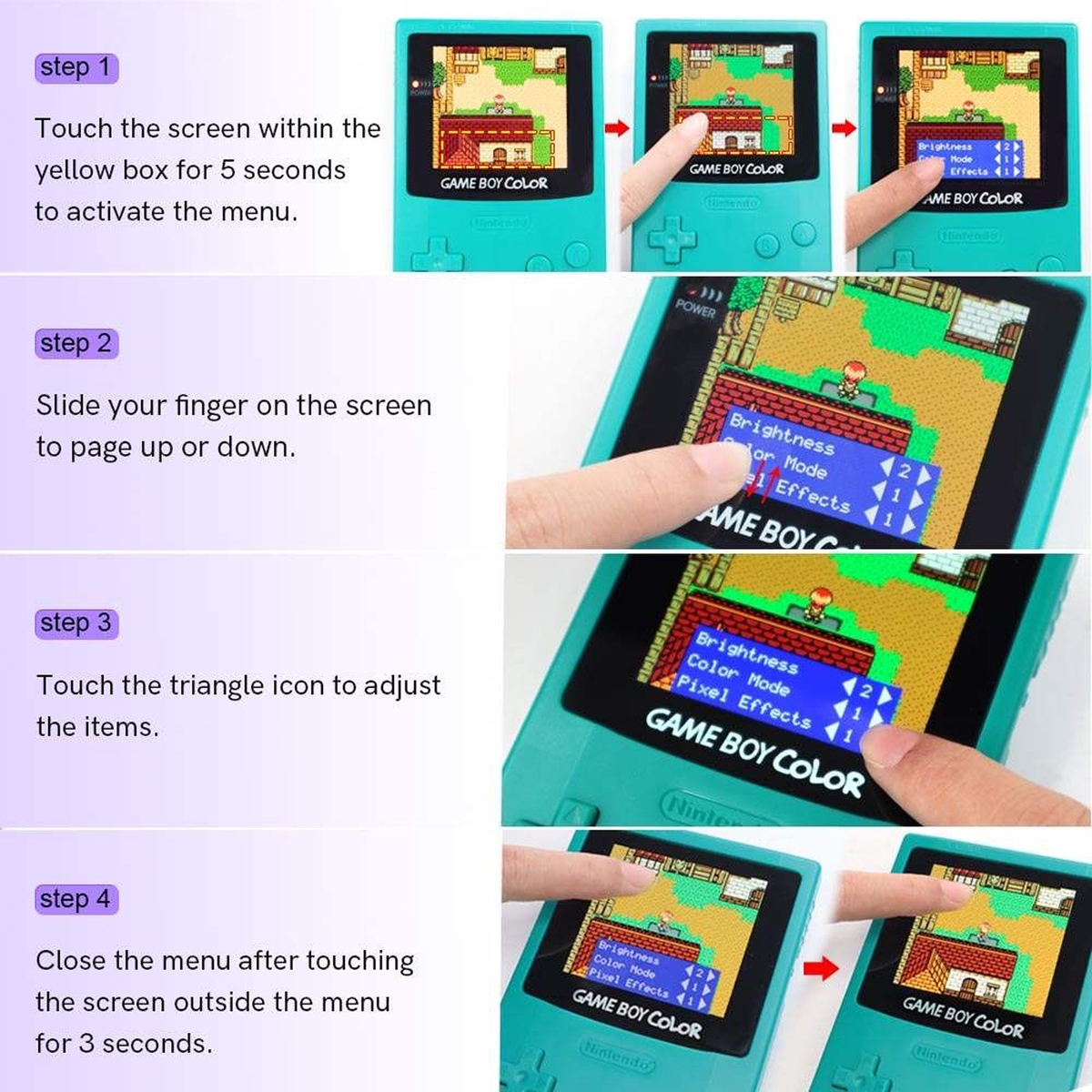 Game Boy Color OLED Backlight Kit with Touch Screen - Hispeedido ...