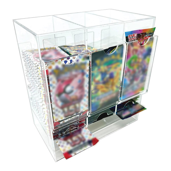 Acrylic 3 Slot Booster Pack Dispenser Retro Game Repair Shop Acrylic 3 Slot Booster Pack Dispenser Retro Game Repair Shop