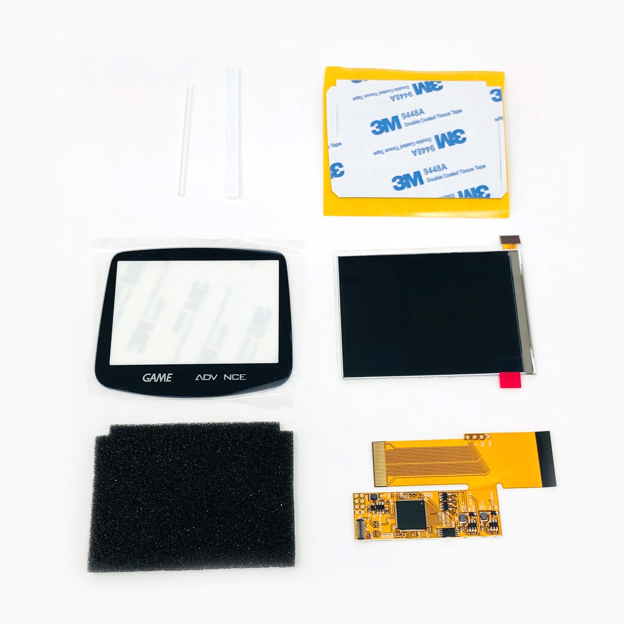 Game Boy Advance IPS V2 Backlight Kit + Pre-Trimmed Shell - GBA LCD Upgrade Mod Bundle