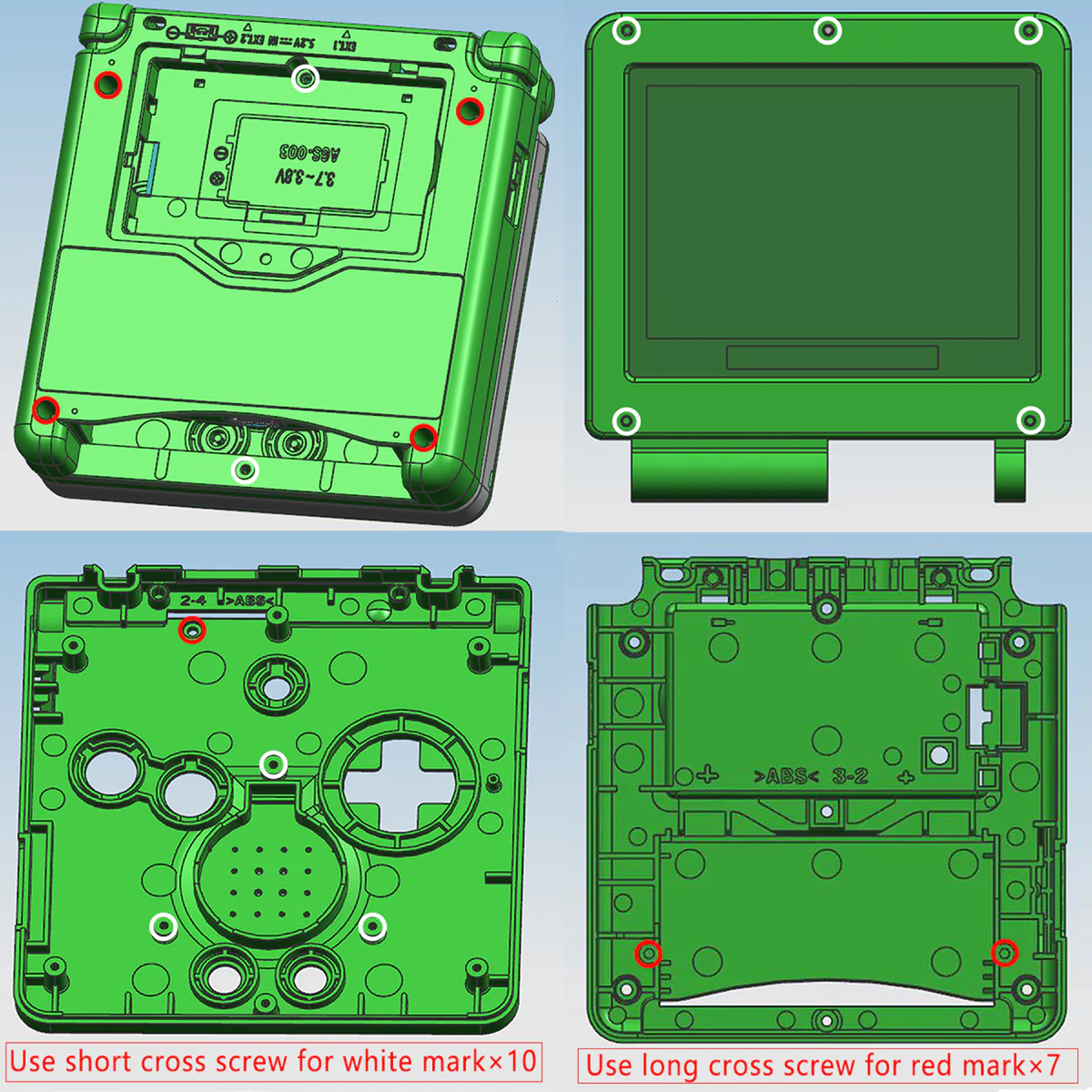 Pulsanti Di Ricambio FunnyPlaying Per Gameboy Advance GBA - Colori Vari (Nero, Bianco, Arancione, Verde) - Foto 4