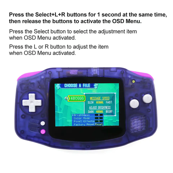 Game Boy Advance GBA HDMI 720P Sortie TV Rétroéclairée IPS Game Boy Advance GBA HDMI 720P Sortie TV Rétroéclairée IPS