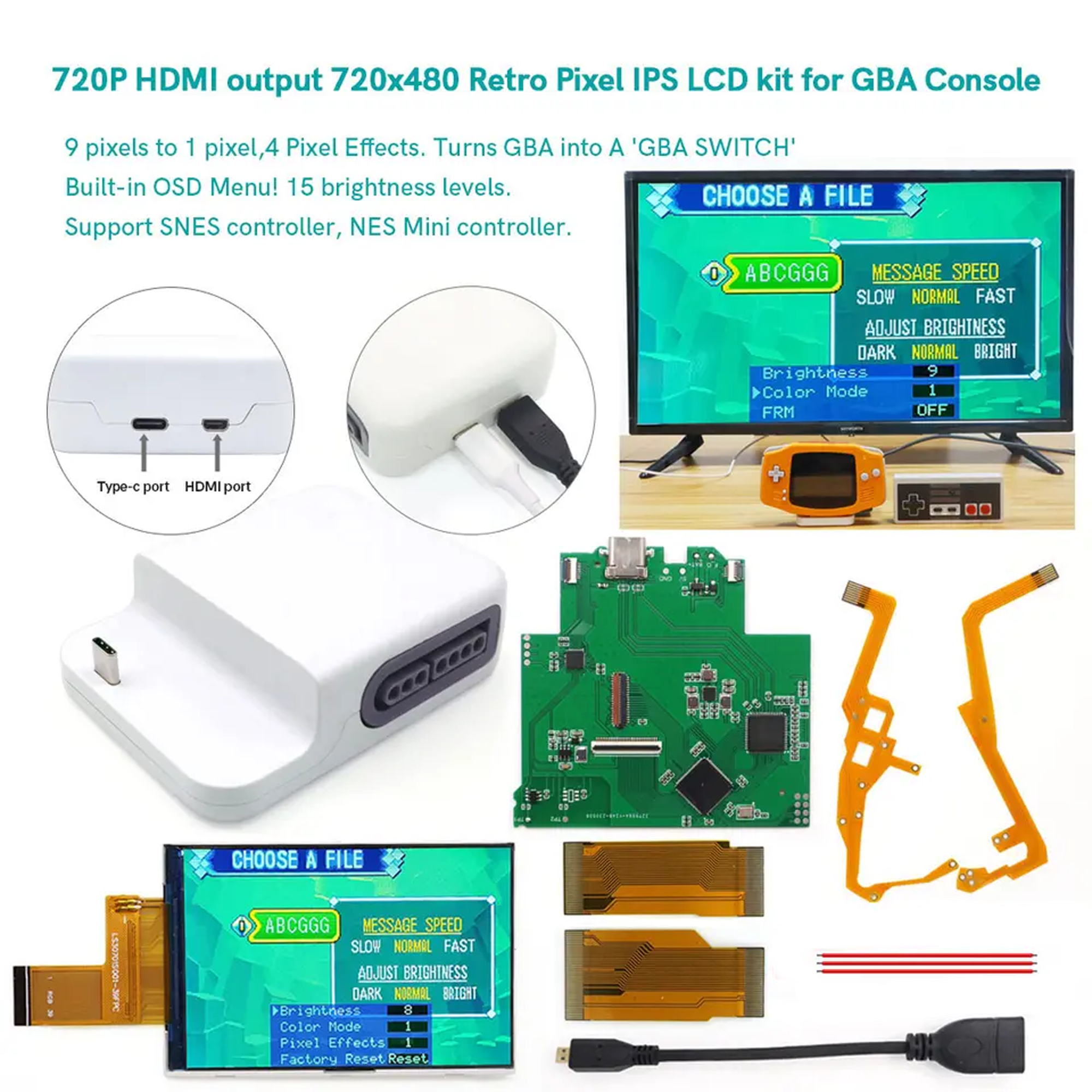 Game Boy Advance GBA Station Dock Type-C with HDMI out – Retro 