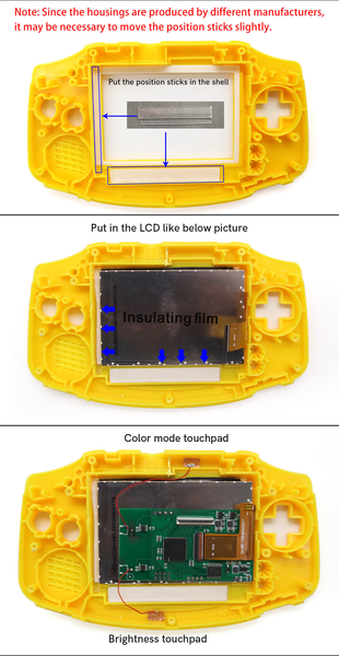 Gameboy Plug In Light Game Boy Advance Drop In 720x480 IPS Backlight with OSD - Hispeedido ...