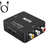 RCA to HDMI, AV to HDMI, 1080P Mini RCA Composite CVBS AV to HDMI Video Audio Converter Adapter