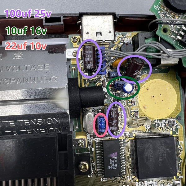 Game Gear Capacitor Replacement Set – Retro Game Repair Shop