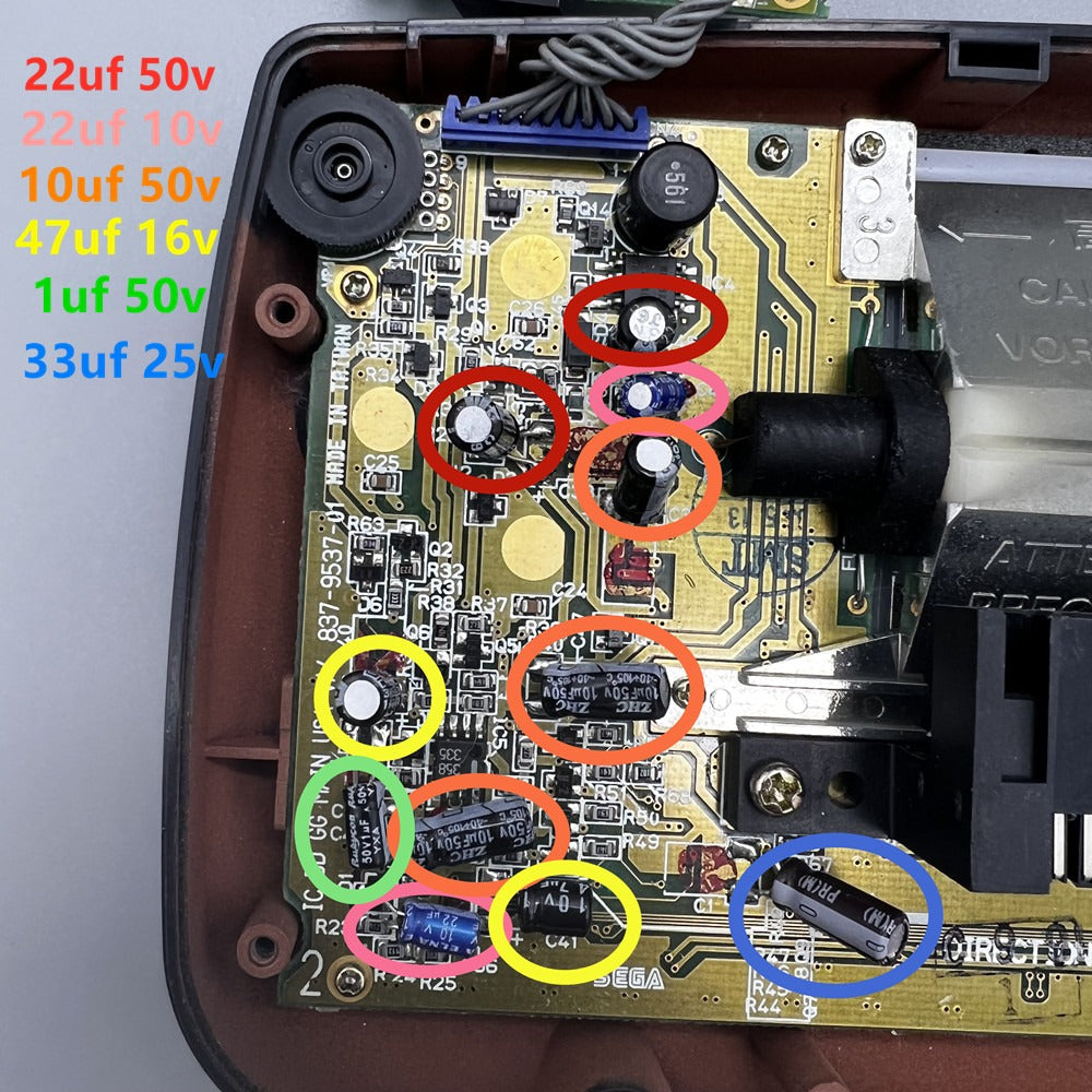 Game Gear Capacitor Replacement Set Retro Game Repair Shop