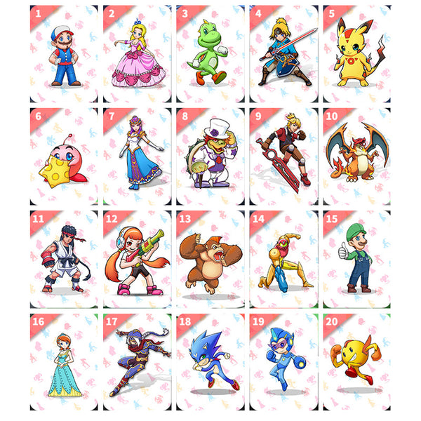 Complete 20 Pieces Super Smash Brothers with Storage Book Amiibo NFC Cards